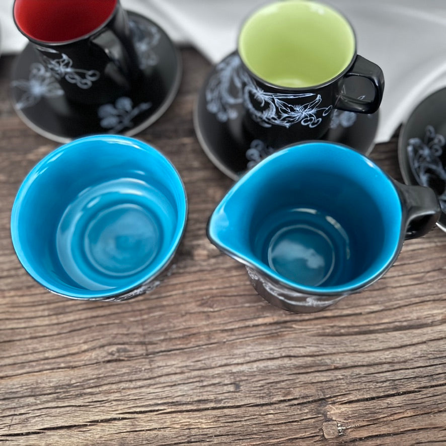 Crown Devon Harlequin Coffee Set