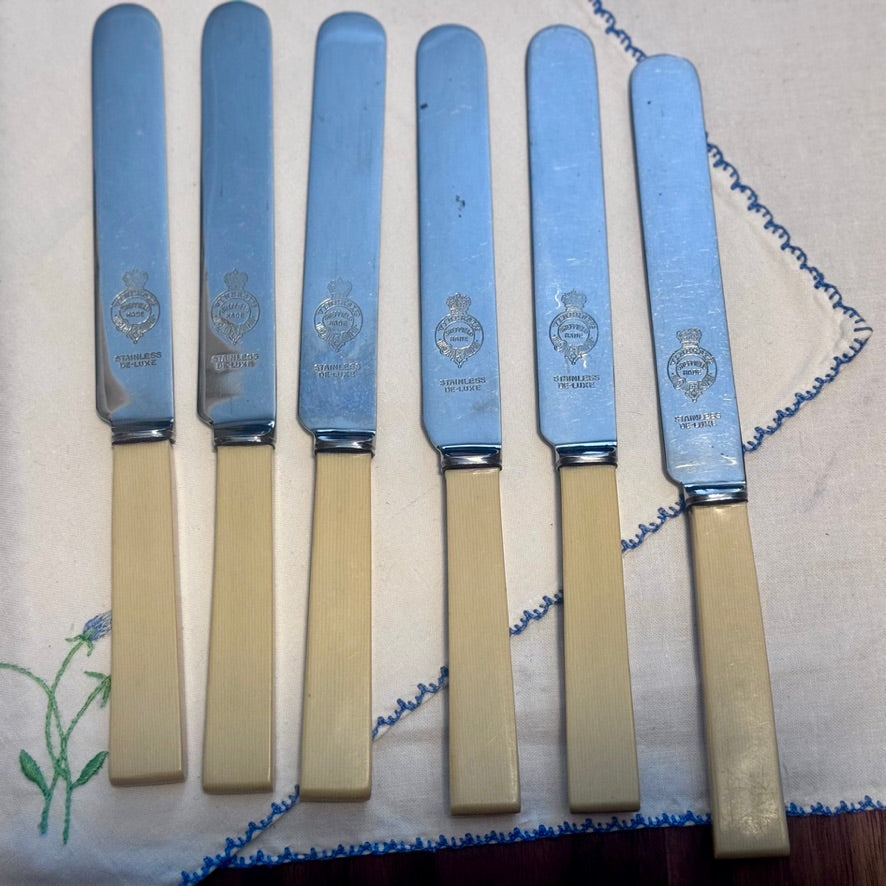 Set of 6 Sheffield Stainless Steel Butter Knives