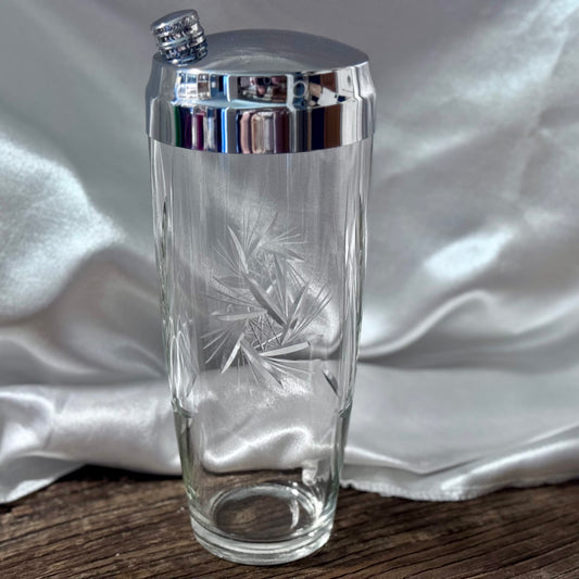 Vintage Pinwheel Glass Cocktail Shaker