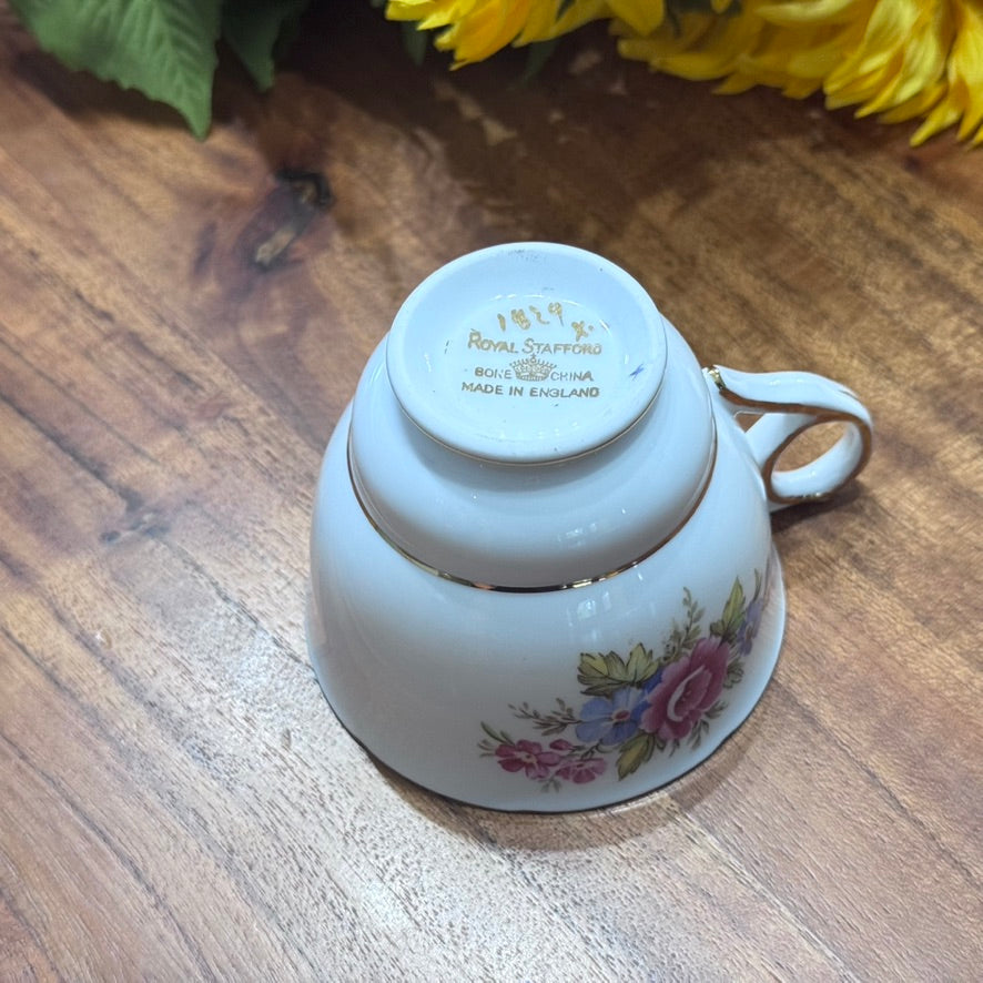 Royal Stafford Floral Bone China Teacup & Saucer Set