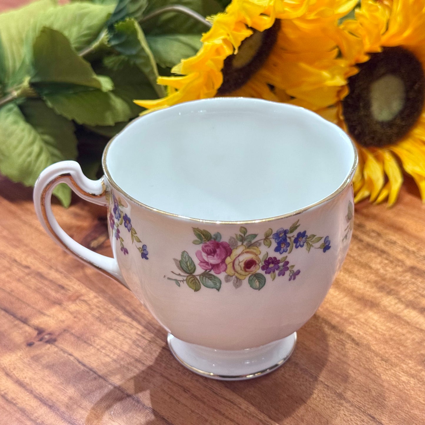 Royal Standard Pansy/Rose Teacup & Saucer
