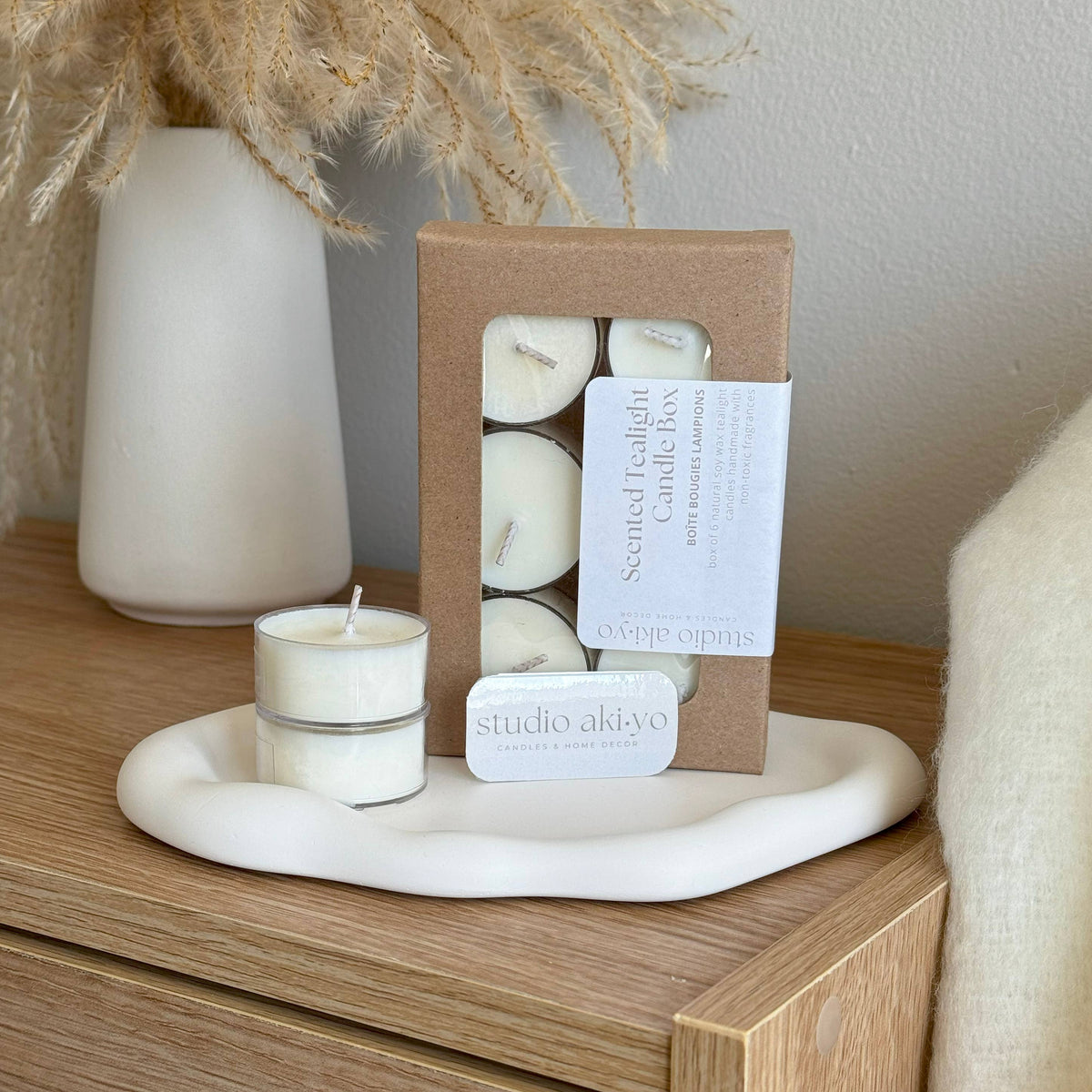 Pumpkin Chai Soy Tealight Candle Box | Fall Autumn Scent: Box of six tealight