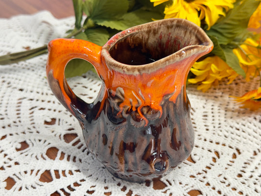 Mushroom Drip Glaze Pottery Pitcher