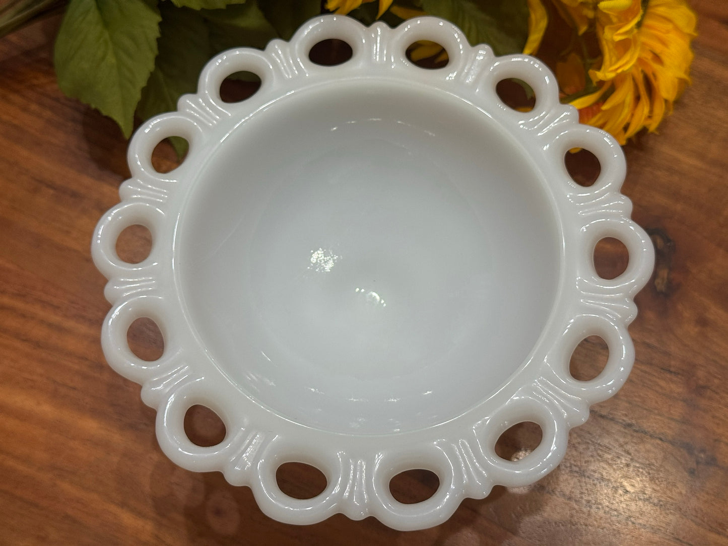 Anchor Hocking Milk Glass Pedestal Compote/Bowl