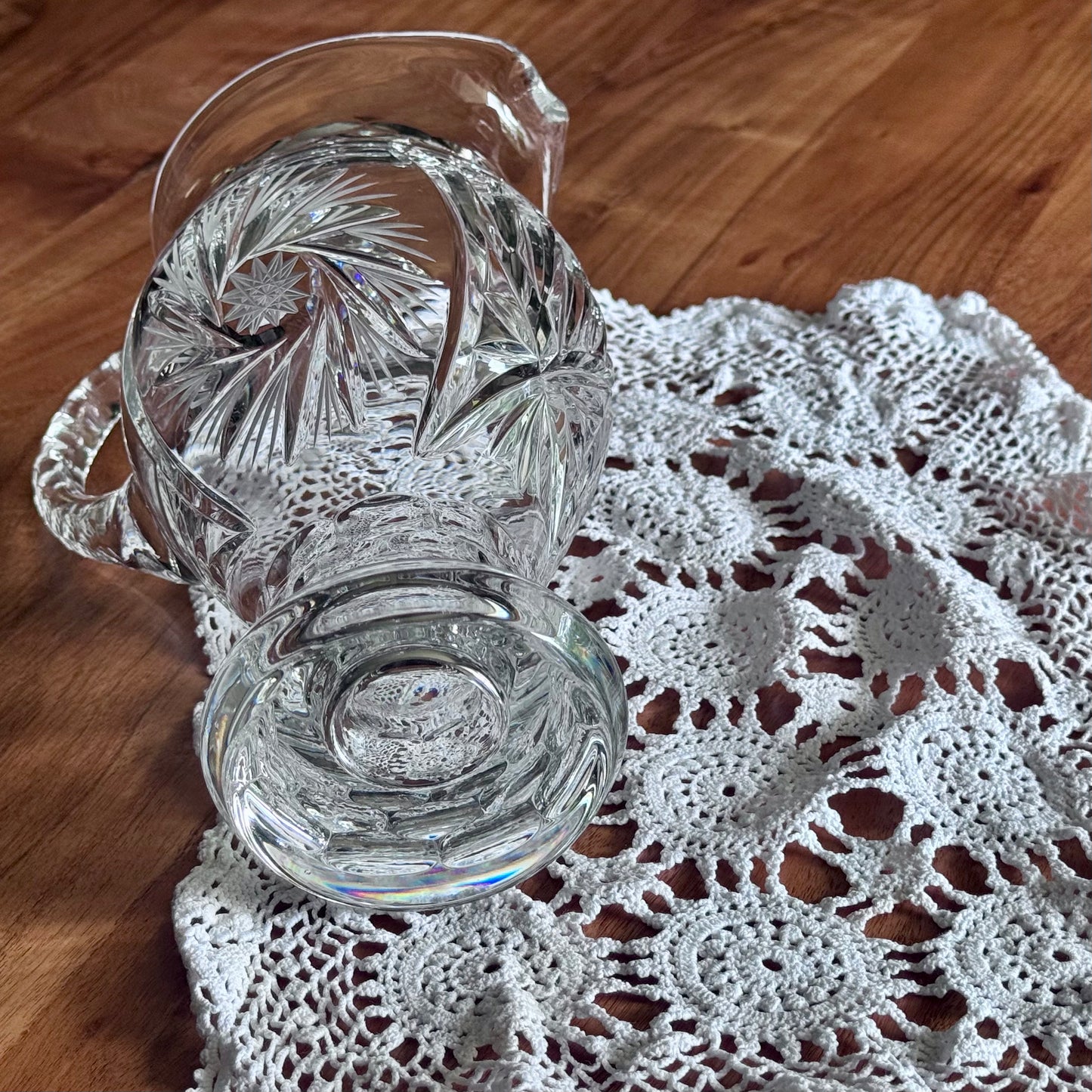 Large Cut Glass Pinwheel Pitcher
