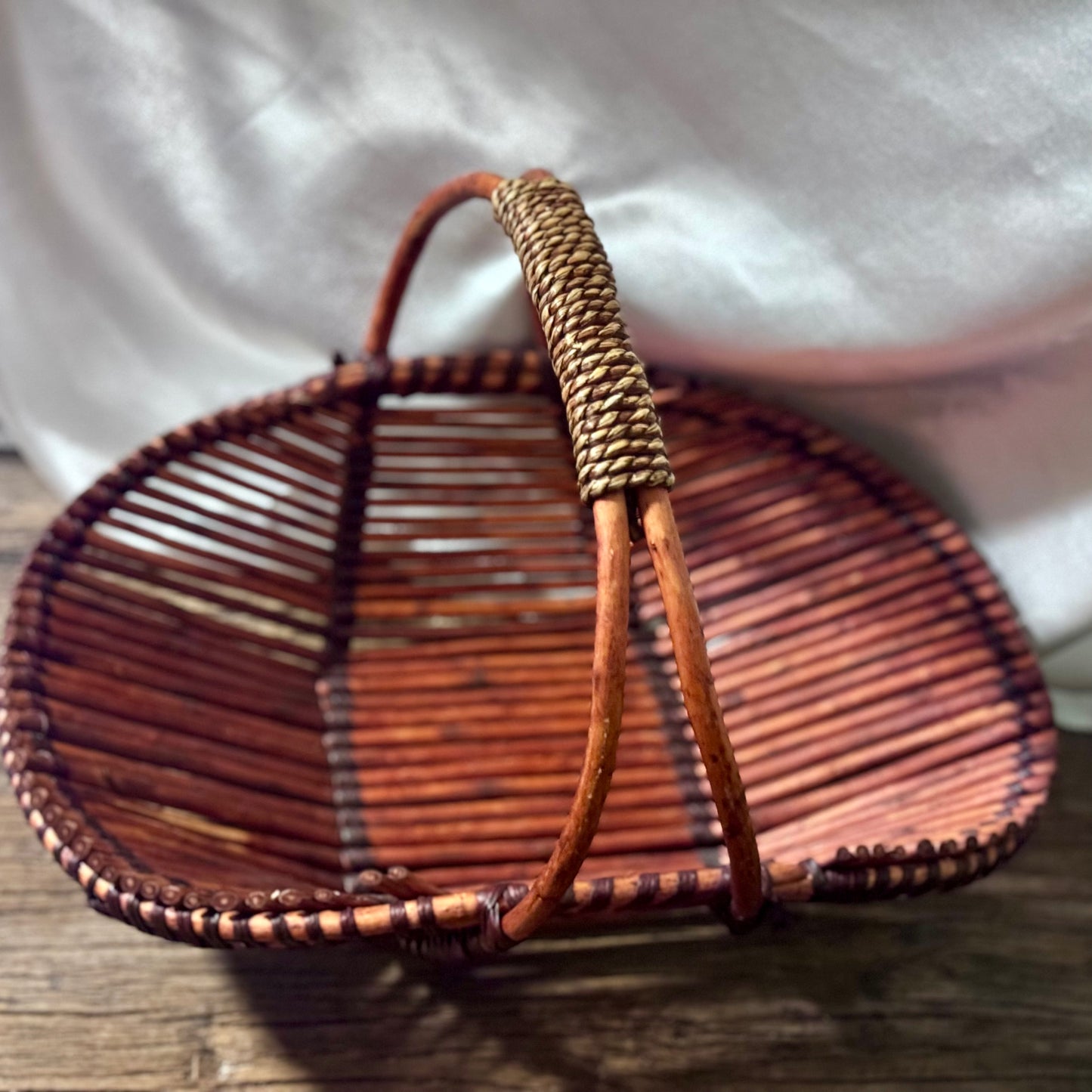 Vintage Bamboo & Cane Basket