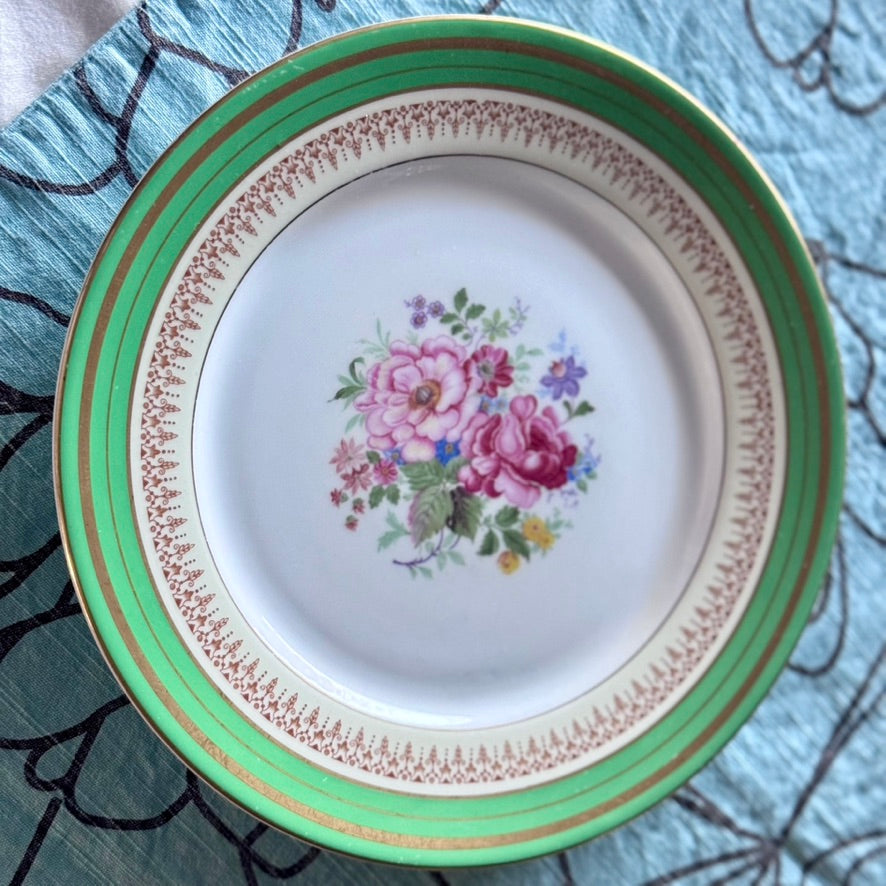 Adderley Ware Green Floral Victorian Plate