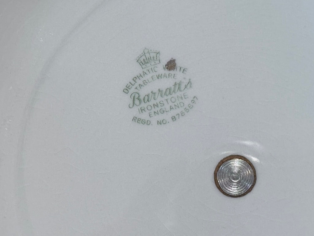 Barratt's Ironstone Delphatic White Pastry/Cake Plate