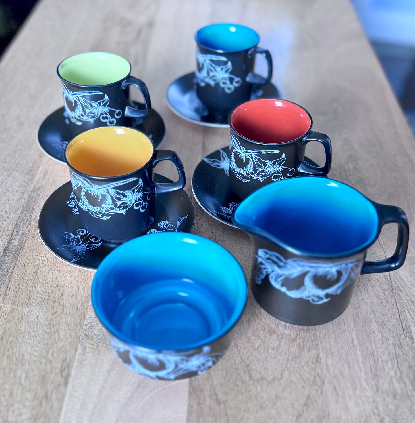 Crown Devon Harlequin Coffee Set