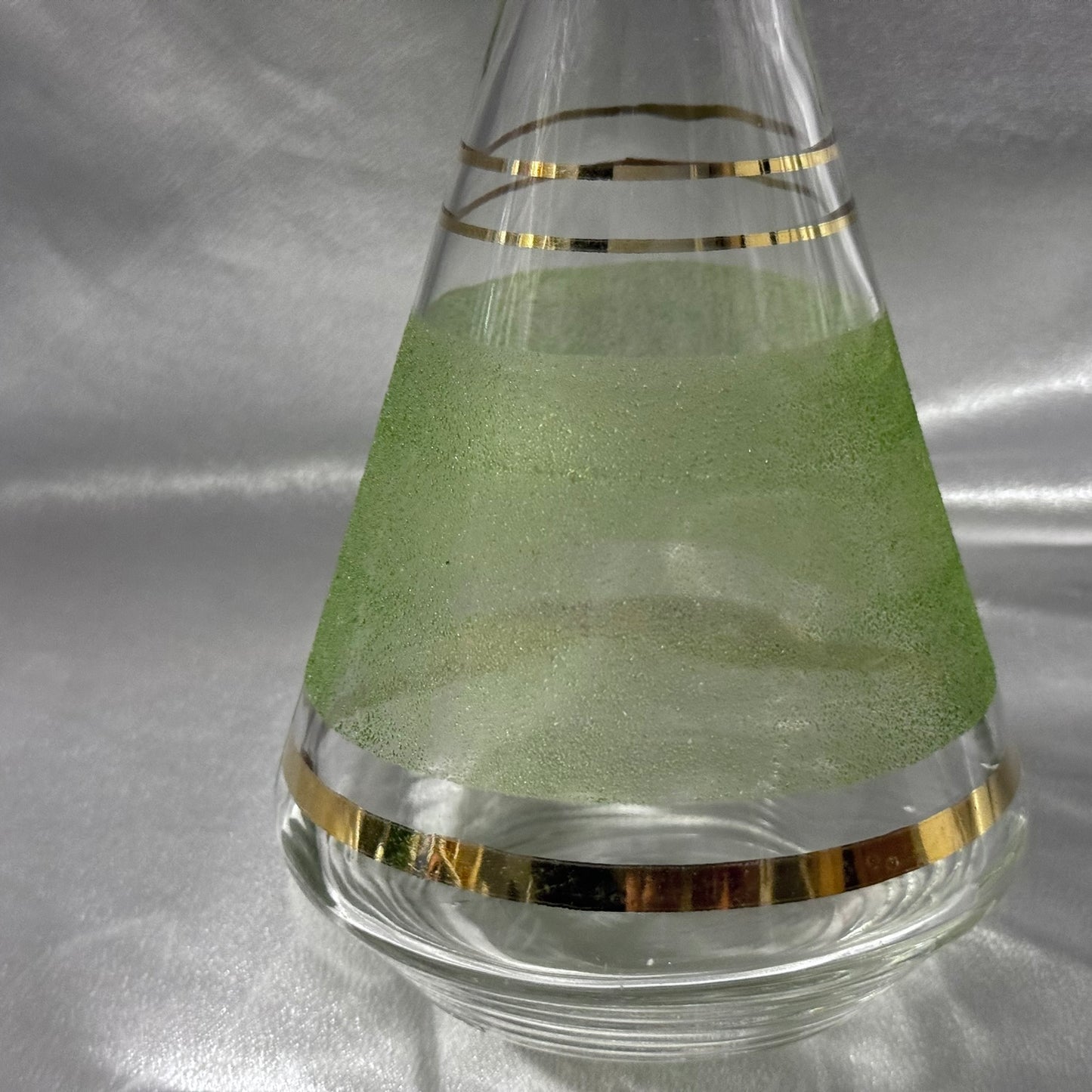 Small Sugar Texture and Gold Stripped Decanter