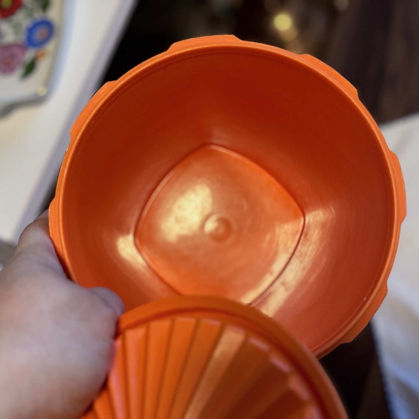 Large Orange Tupperware Canister