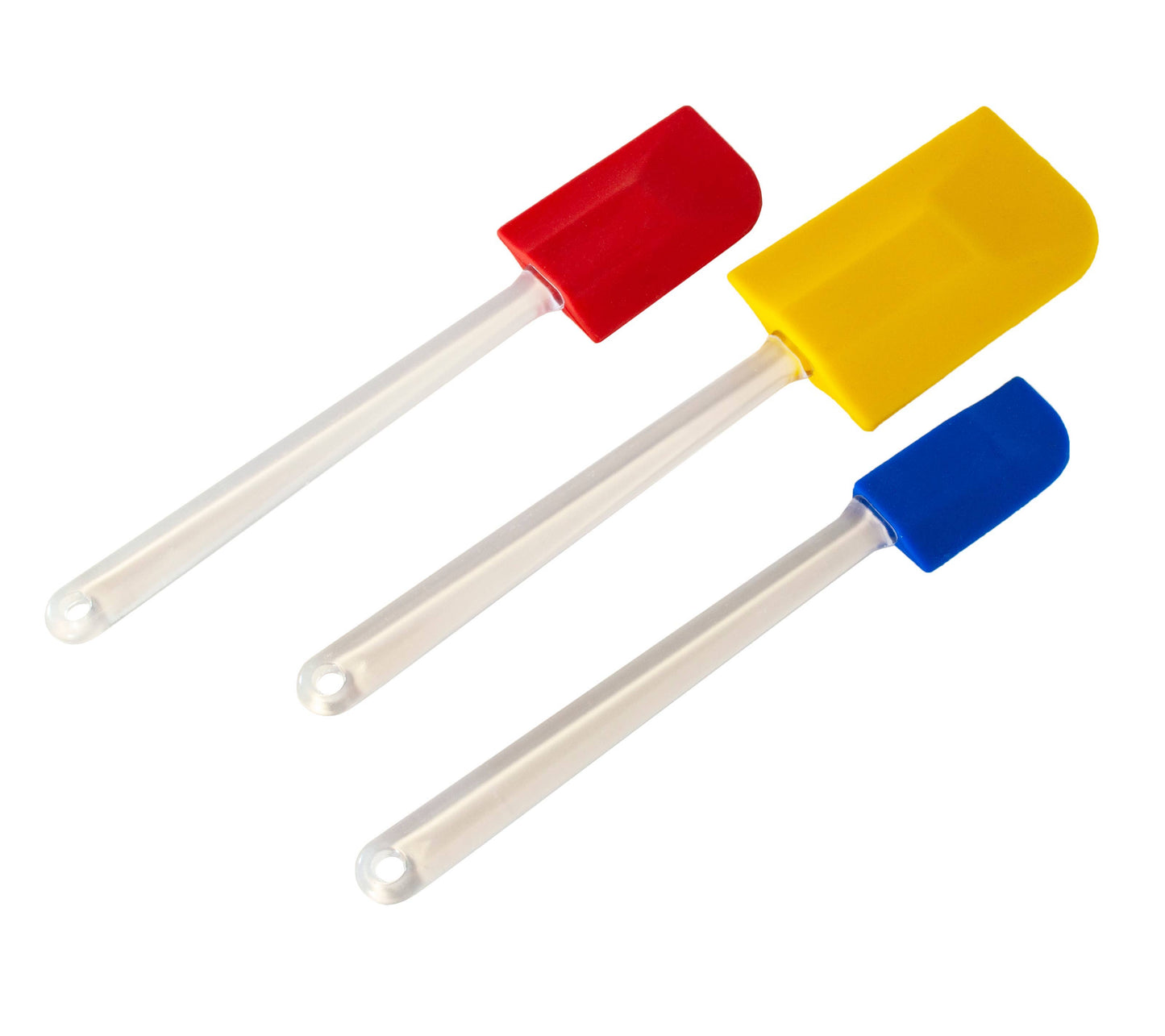 Kitchen Basics Silicone Spatula 3/ST 9.5,10,11" Assorted: Blue / Silicone / 25;26;29cm/9.5;10;11