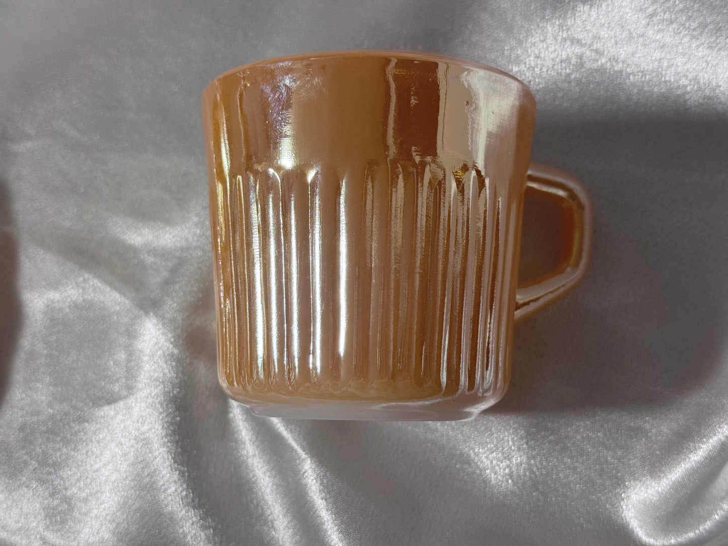 Anchor Hocking Fire-King Peach Lusterware Teacup & Saucer