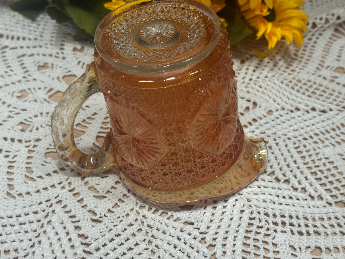Imperial Marigold Carnival Glass 'Star Medallion' Pitcher