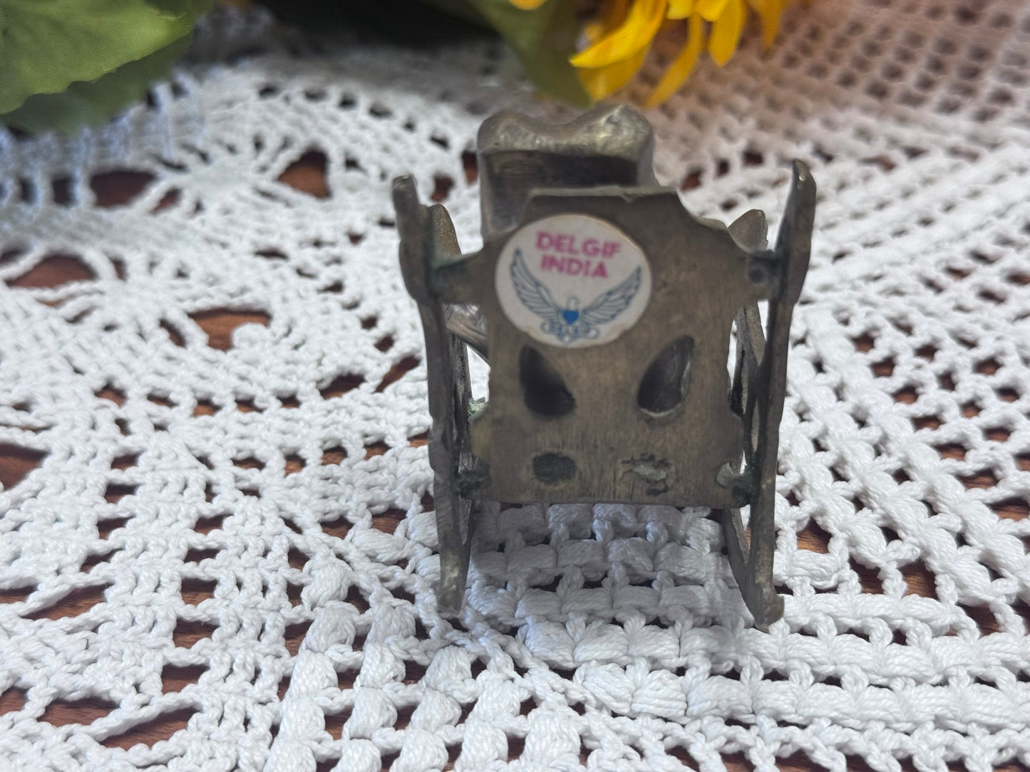 DEL GIF India Brass Rocking Chair Frog
