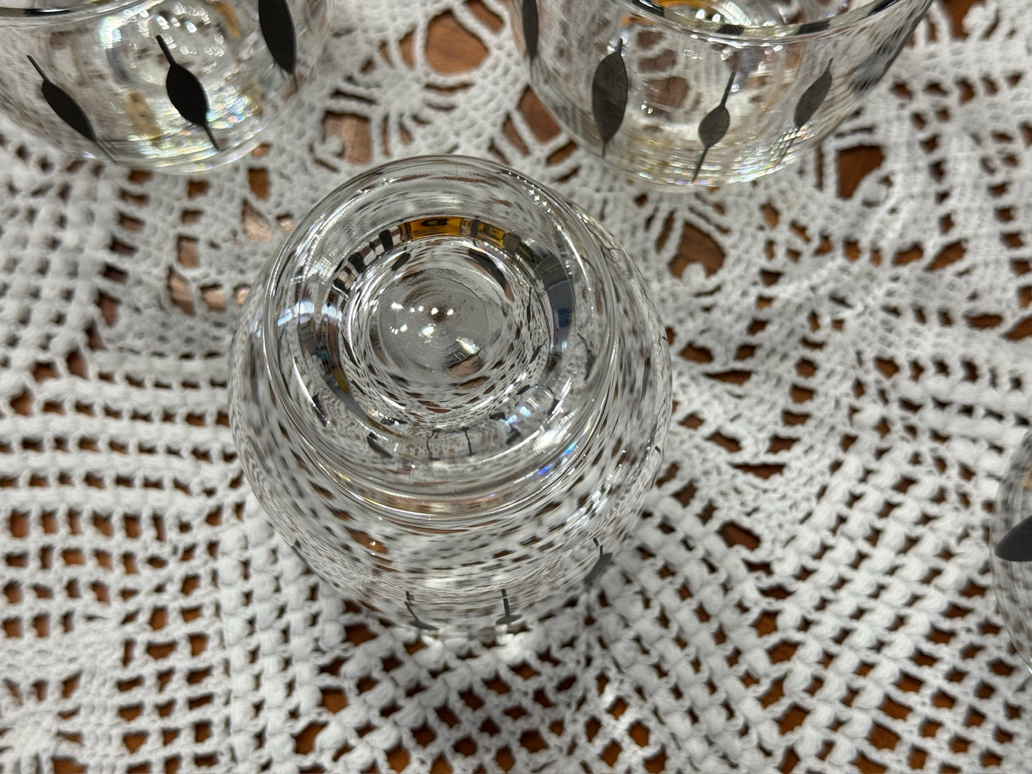 Harlequin Black & Gold Roly Poly Lowball 'Cattail' Drinking Glasses