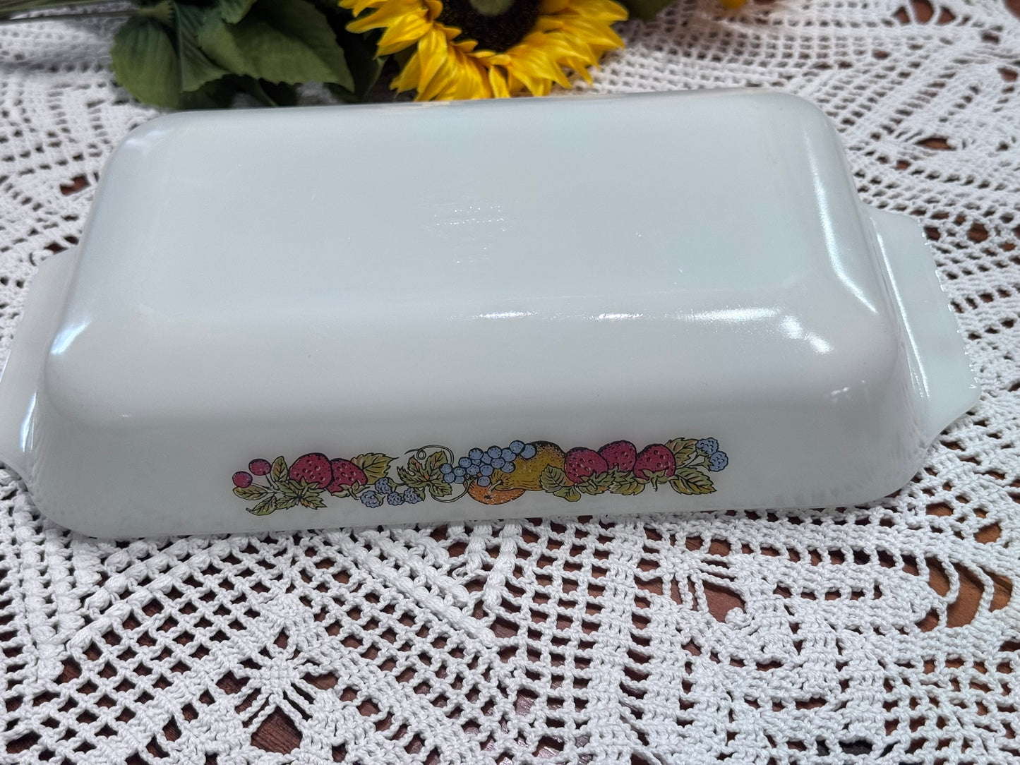 Anchor Hocking Fire-King 'Nature's Bounty' Milk Glass Rectangular Casserole