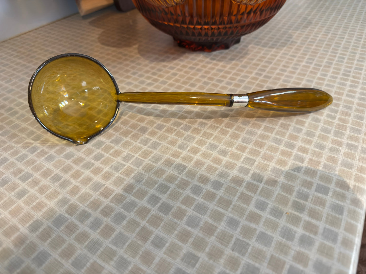 Vintage Amber Colony Royal Drape Punch Bowl & Cups