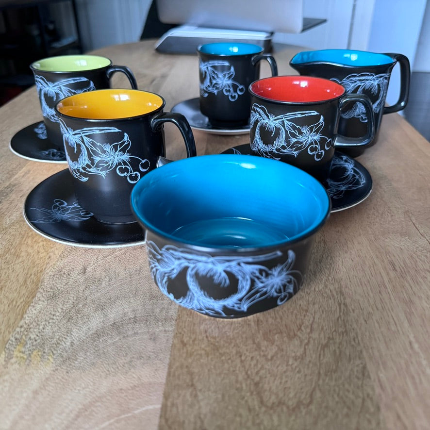 Crown Devon Harlequin Coffee Set