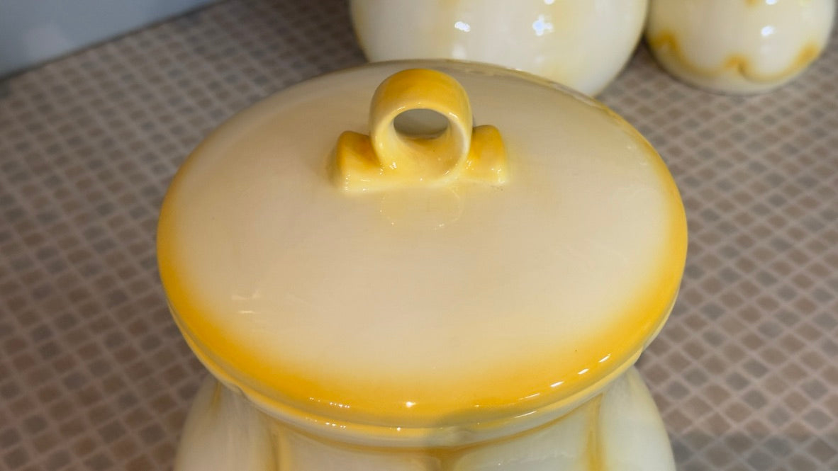 Vintage Yellow Ceramic Canister Set