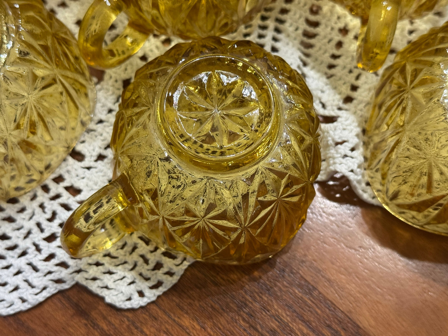 Hazel Atlas Amber Glass Williamsport Punch Bowl Set
