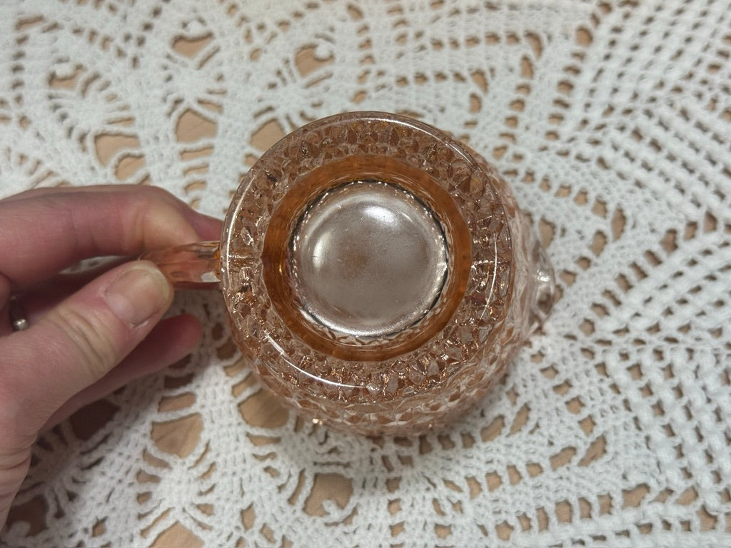 Pink Depression Glass 'Holiday Buttons and Bows' Creamer