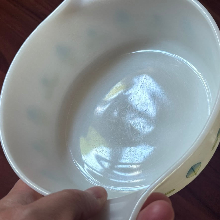 PYREX #472 Casserole Dish 'Homestead or Blue & Green Leaf' Pattern