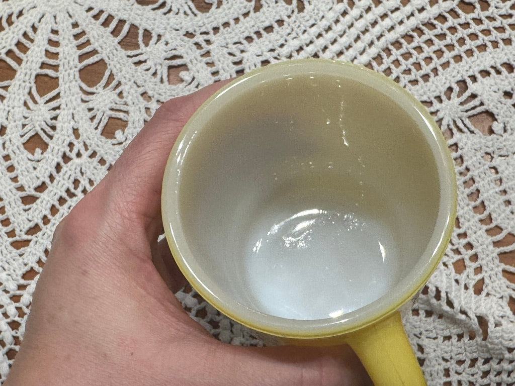 Anchor Hocking Fire-King Yellow Milk Glass Mugs