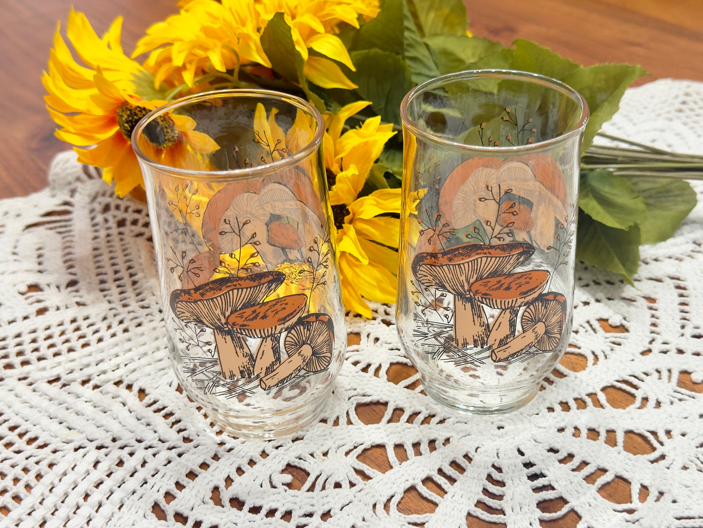 Vintage "Merry Mushroom" Brockway Drinking Glasses