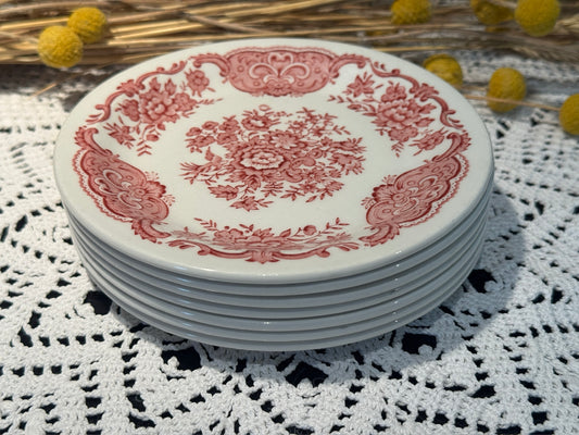 Vintage WINDSOR Steelite Ironstone Pink Transferware Floral Saucer