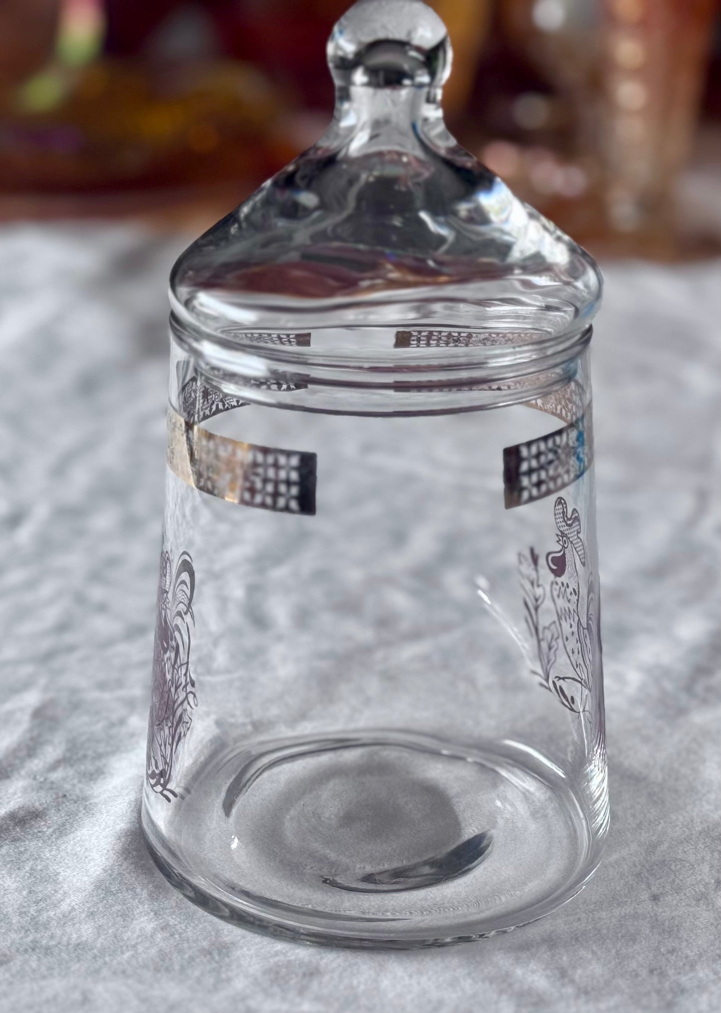 Glass Rooster Apothecary Jar/Canister