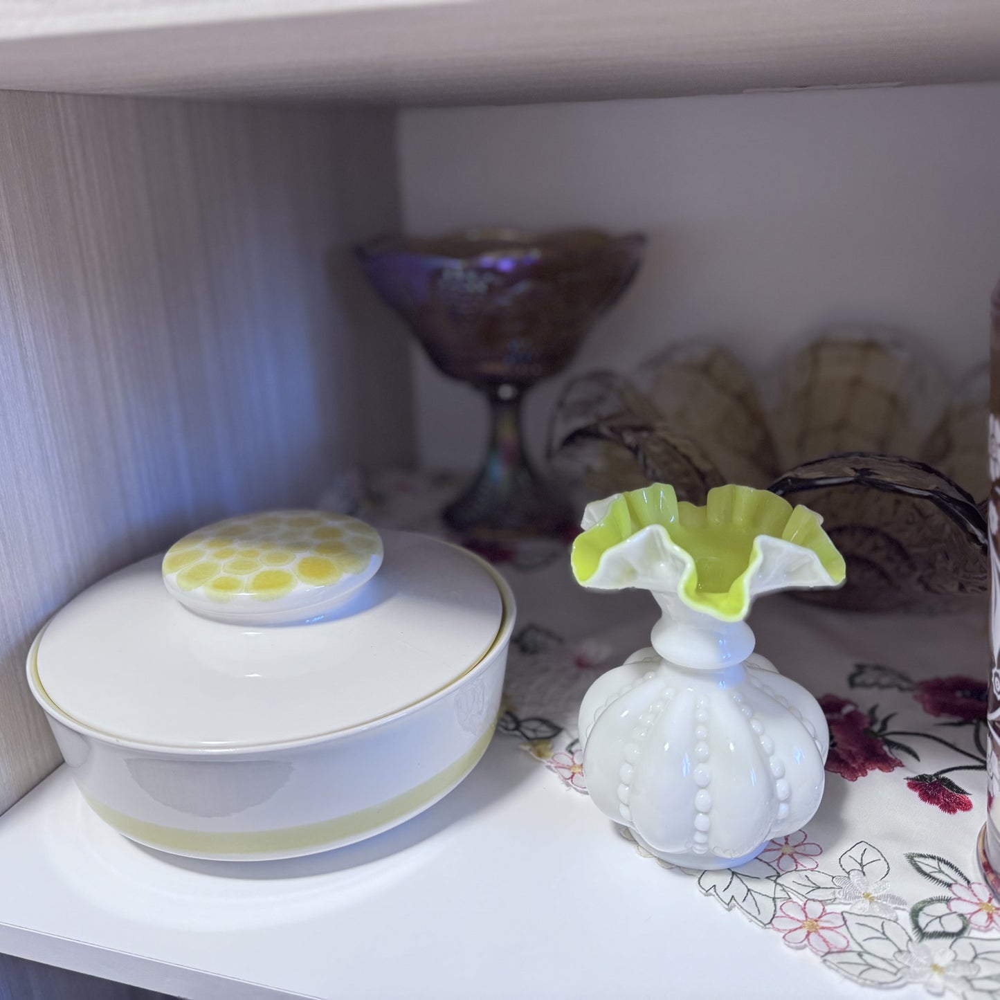Fenton Beaded Melon Vase