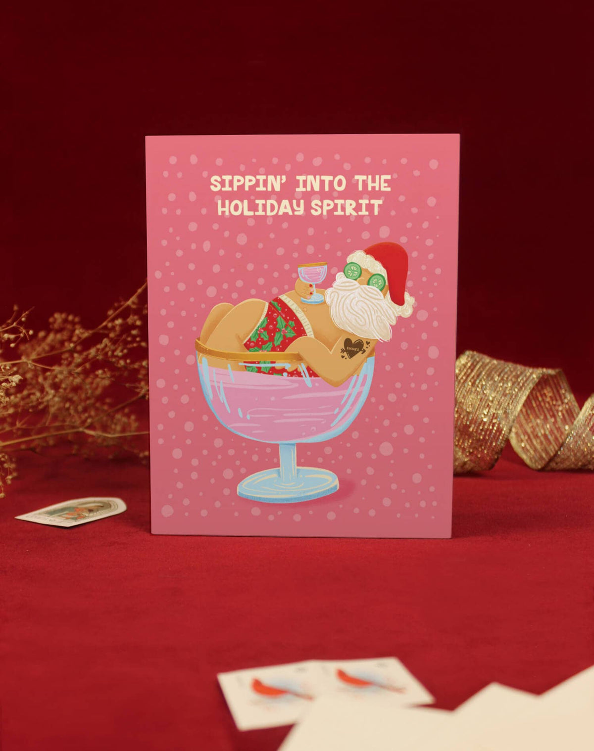 Sippin' Santa Holiday Boxed Set - 6 Greeting Card Set