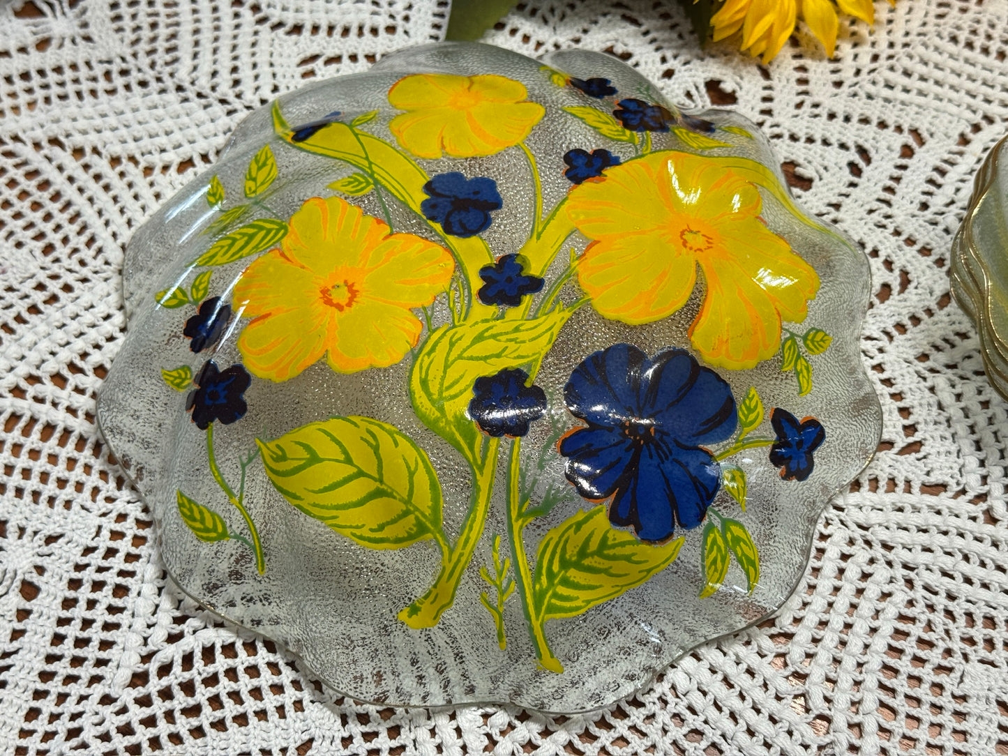 Reverse Painted Dessert Set