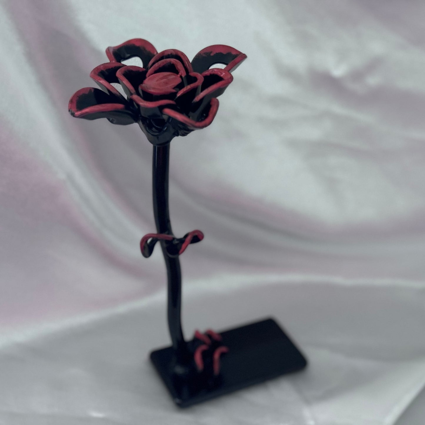 Black/Orange Metal Work Flower with Base