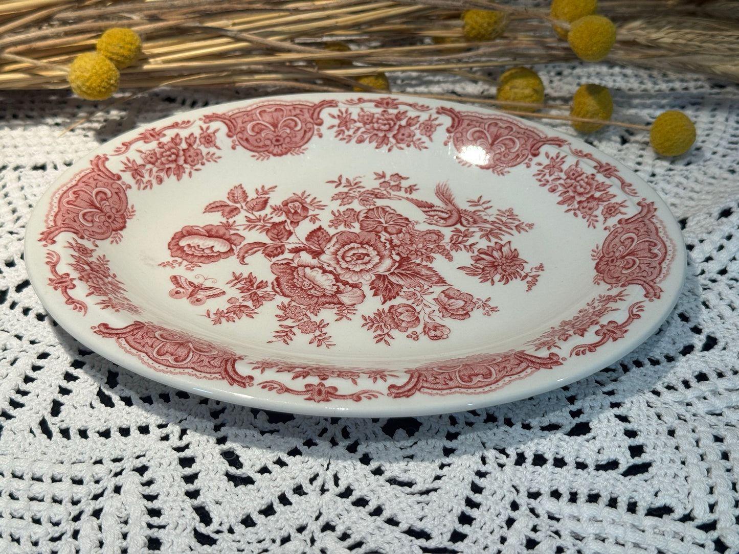 Vintage WINDSOR Steelite Ironstone Pink Transferware Platter