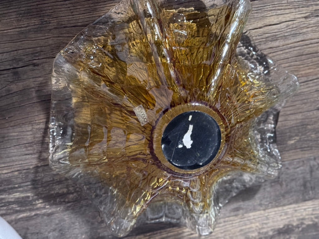 Murano Amber Glass Bowl