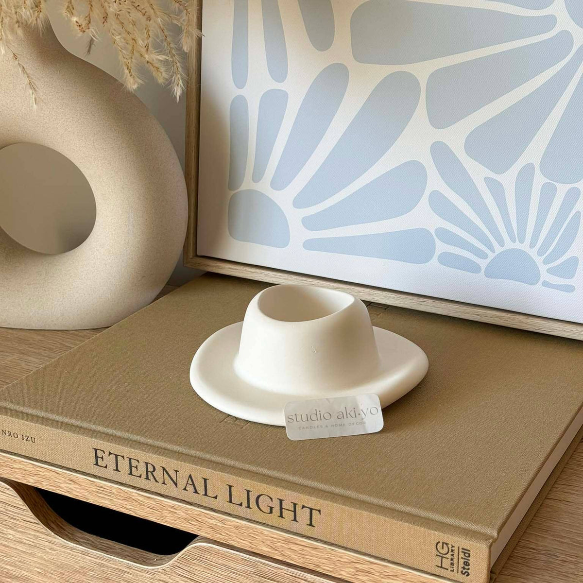 Cowboy Hat Match Holder & Striker | Modern Cowgirl Decor: Cream White