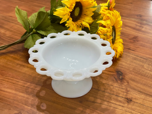 Anchor Hocking Milk Glass Pedestal Compote/Bowl