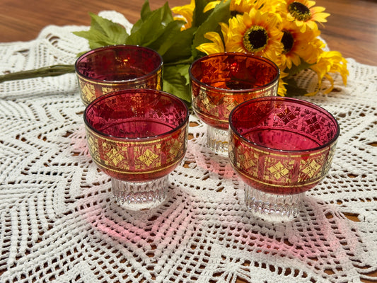 Cristallerie Italy Red Cocktail Glasses