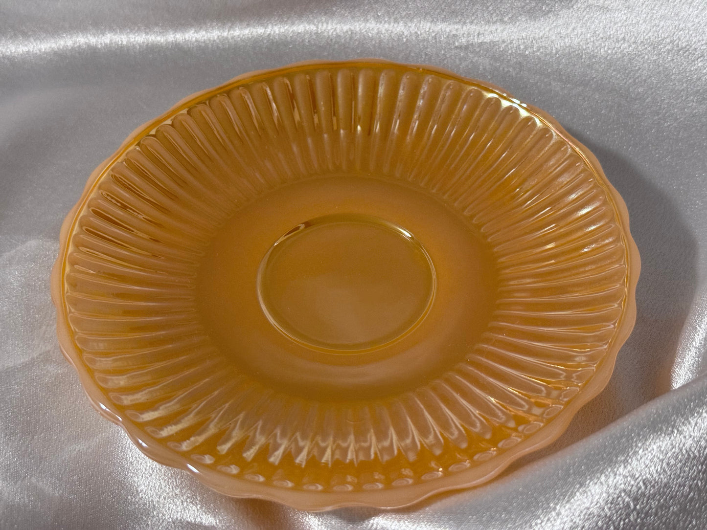 Anchor Hocking Fire-King Peach Lusterware Teacup & Saucer