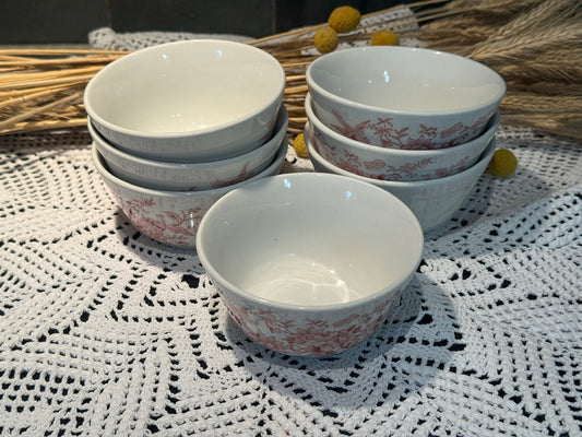 Vintage WINDSOR Steelite Ironstone Pink Transferware Bowls