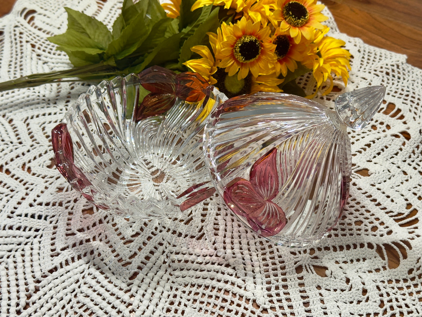 Vintage Cut Glass Covered Candy Dish