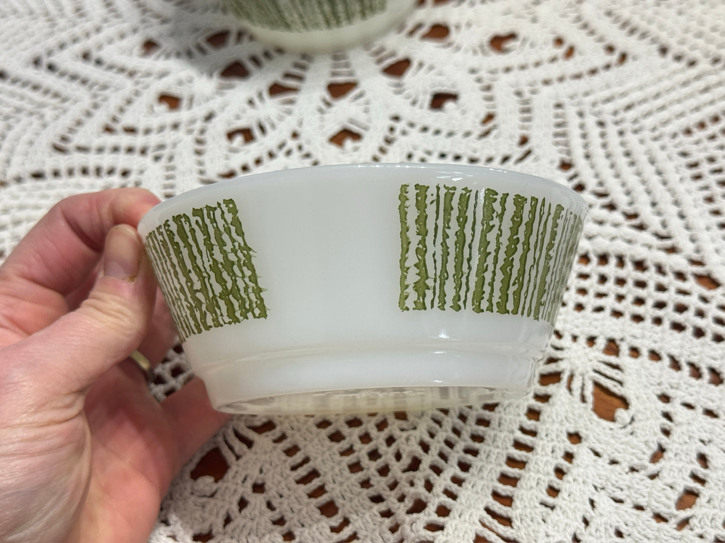 Anchor Hocking Fire-King Green Stripe Bowl