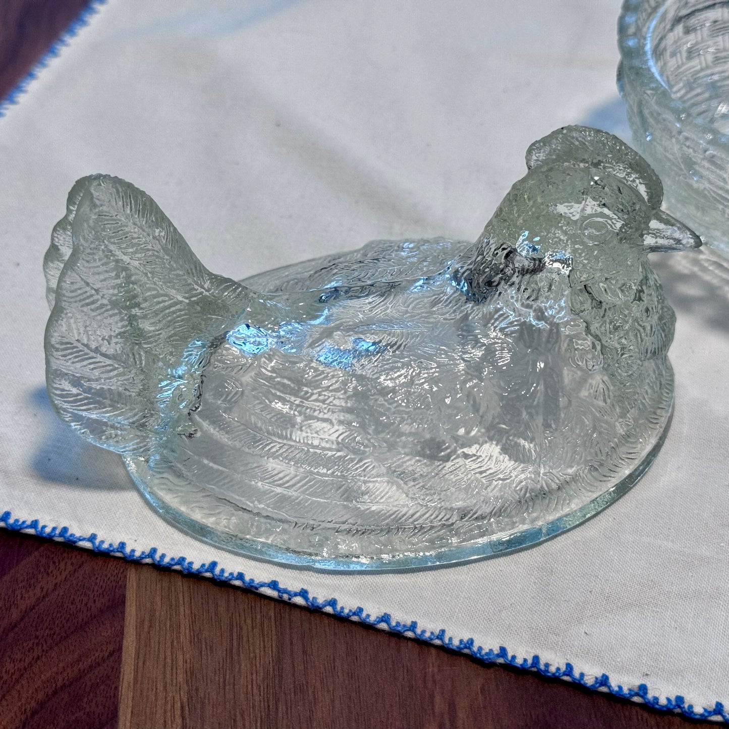 Split Tail Hen On Nest Butter Dish/Candy Dish