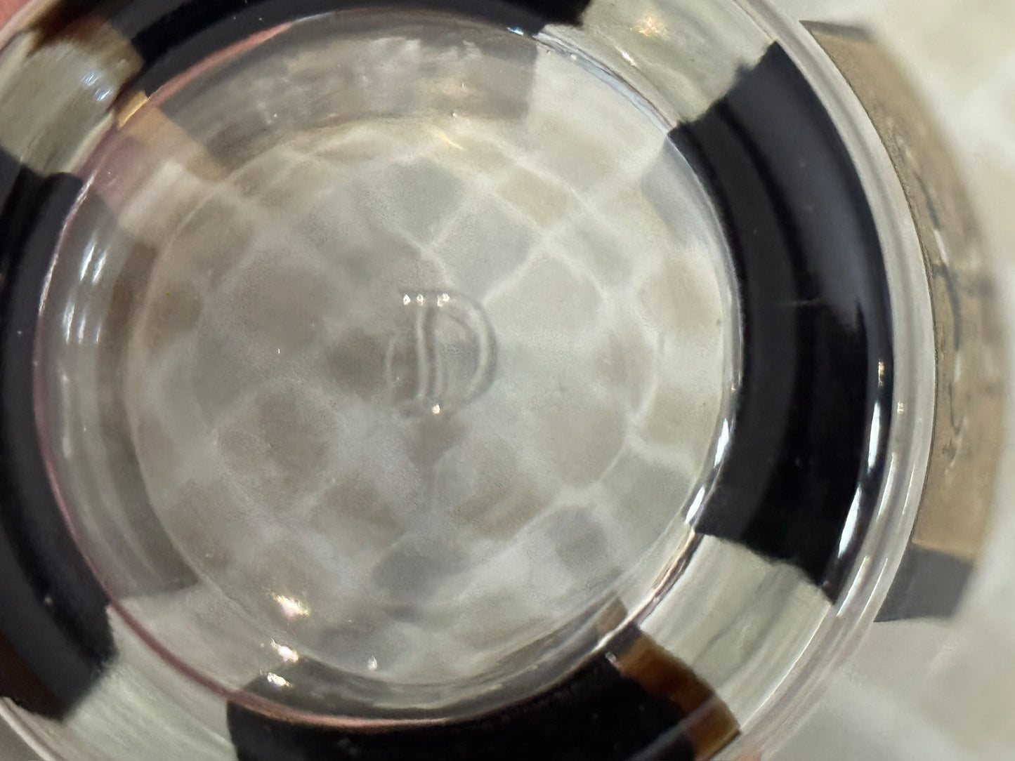 Dominion Glass Black & Gold Tulip Print Design Drinking Glasses (Set of 4)