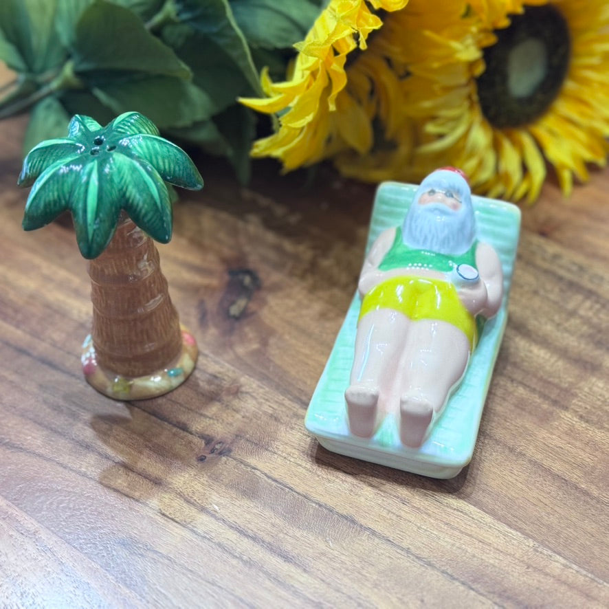 Vintage In Box Omnibus OCI Fitz & Floyd Tropical Christmas Salt & Pepper Shakers