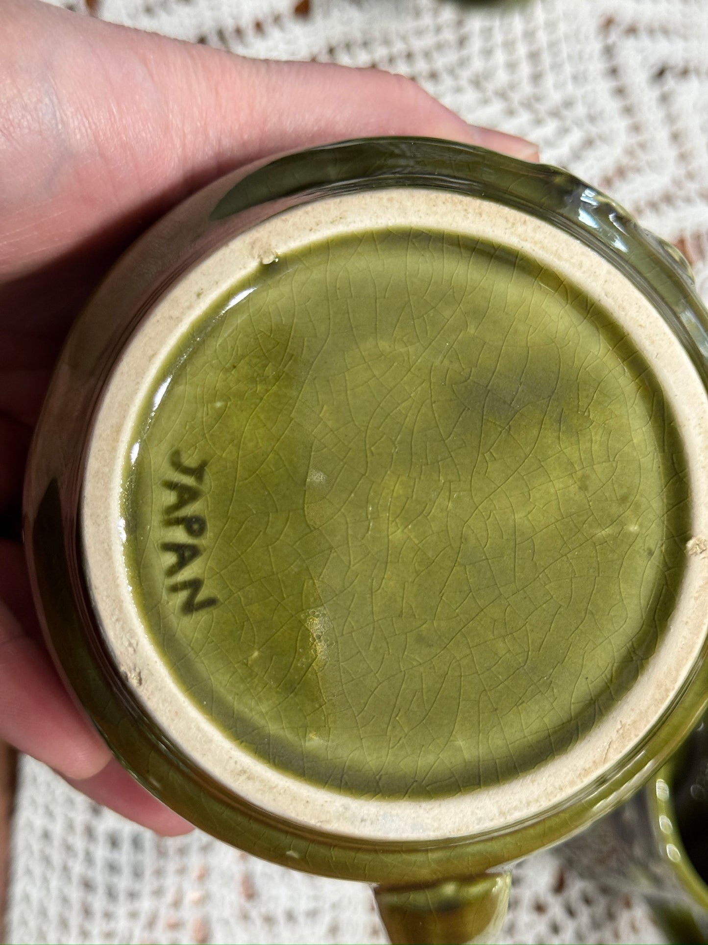 Japanese Fruit Motif Avocado Green Tea Set