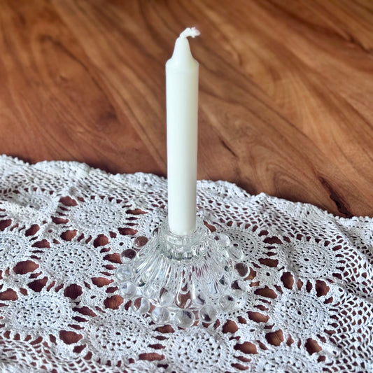 Clear Glass Boopie Bubble Taper Candlestick Holder