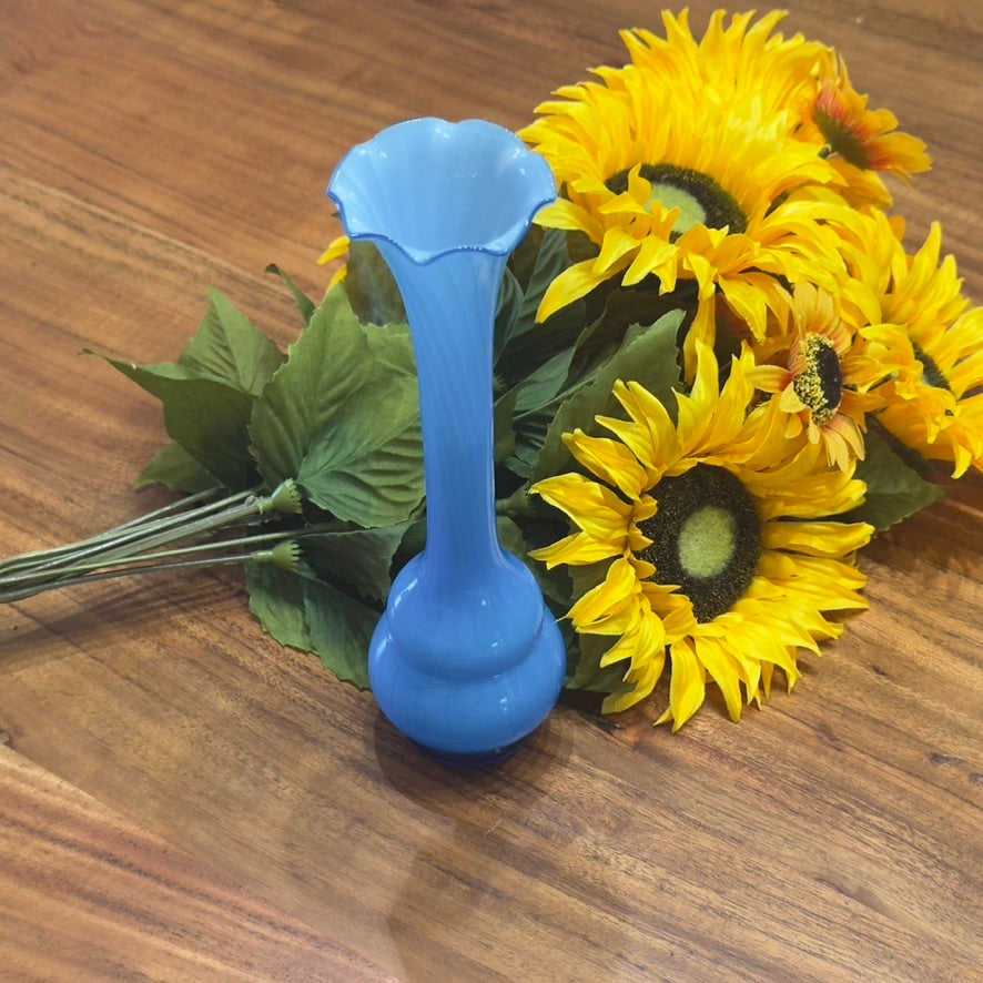 Hand Blown Blue Bud Vase